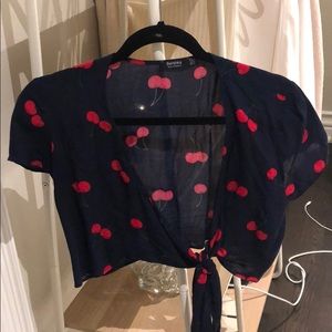 Bershka Cherry Tie Top